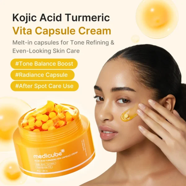 Medicube Kojic Acid Turmeric Vita Capsule Cream bottle and packaging front view