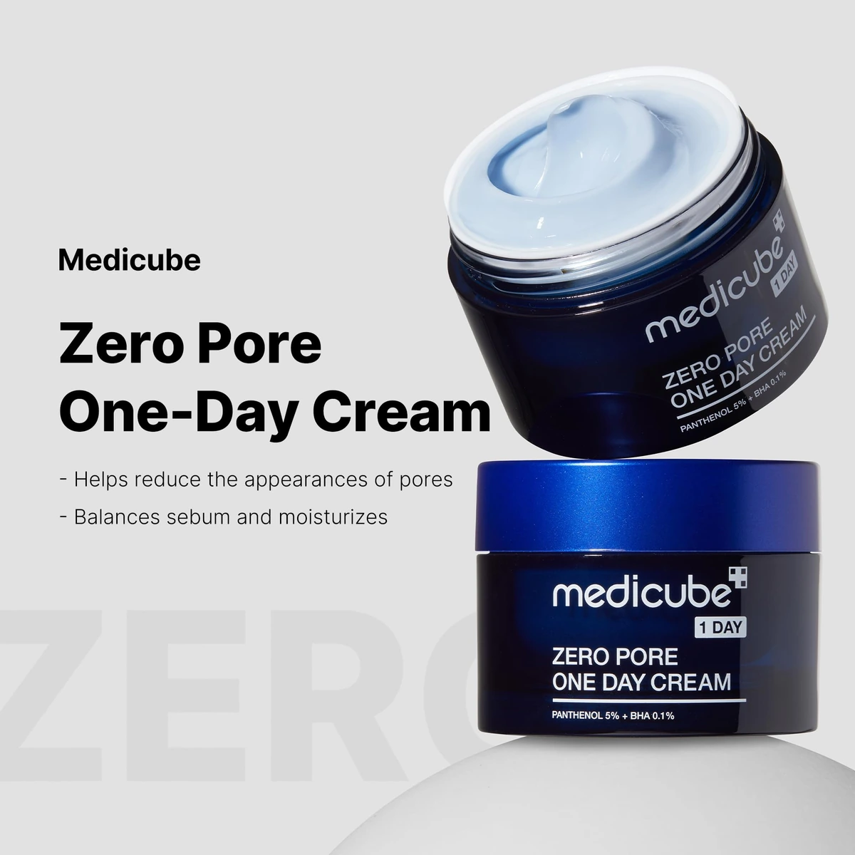 Medicube Zero Pore One Day Cream bottle and packaging front view