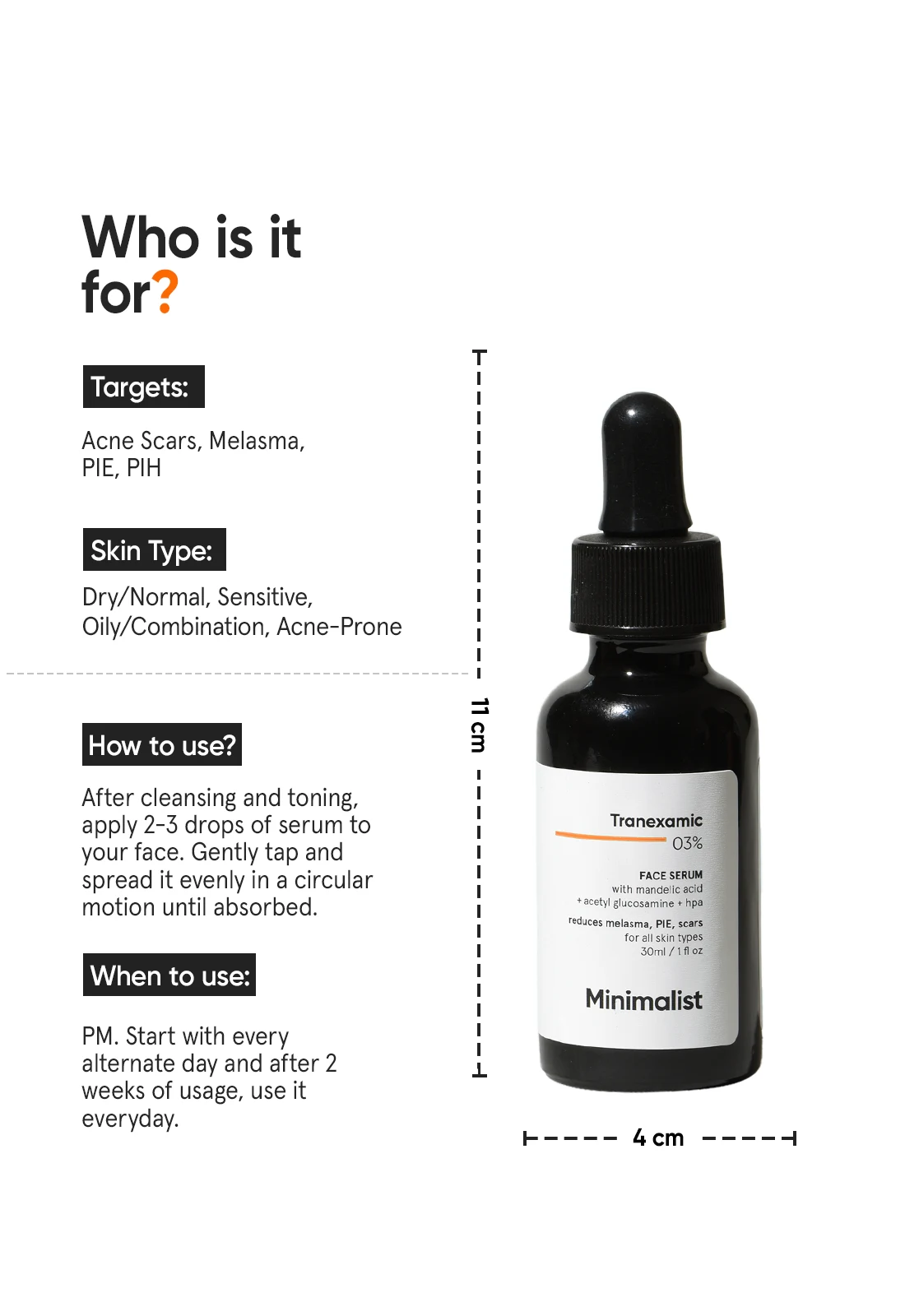 Minimalist Tranexamic 3% Serum who it is for