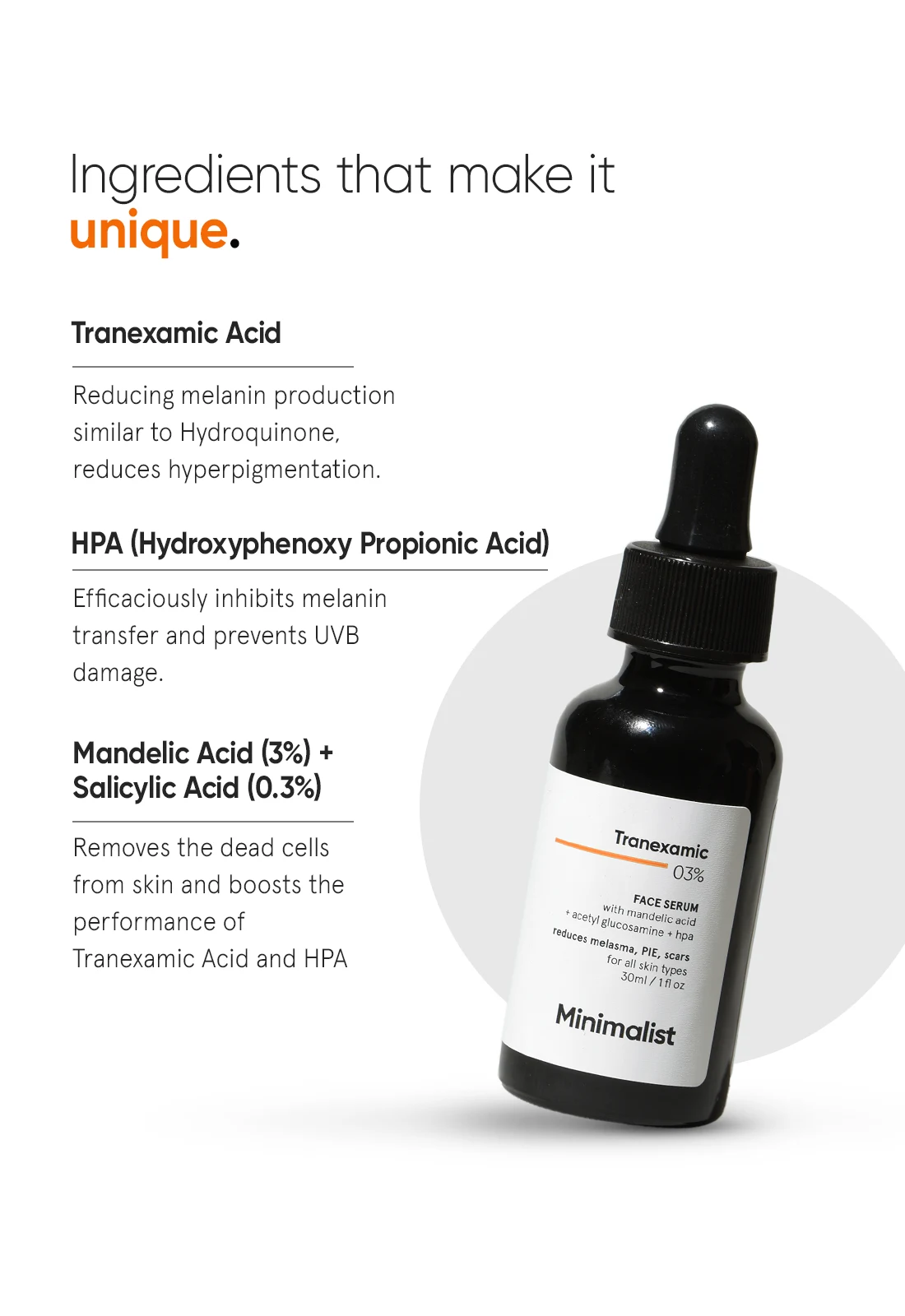 Minimalist Tranexamic 3% Serum ingredients