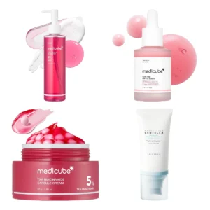 PDRN Starter Combo with four Medicube and SKIN1004 skincare products