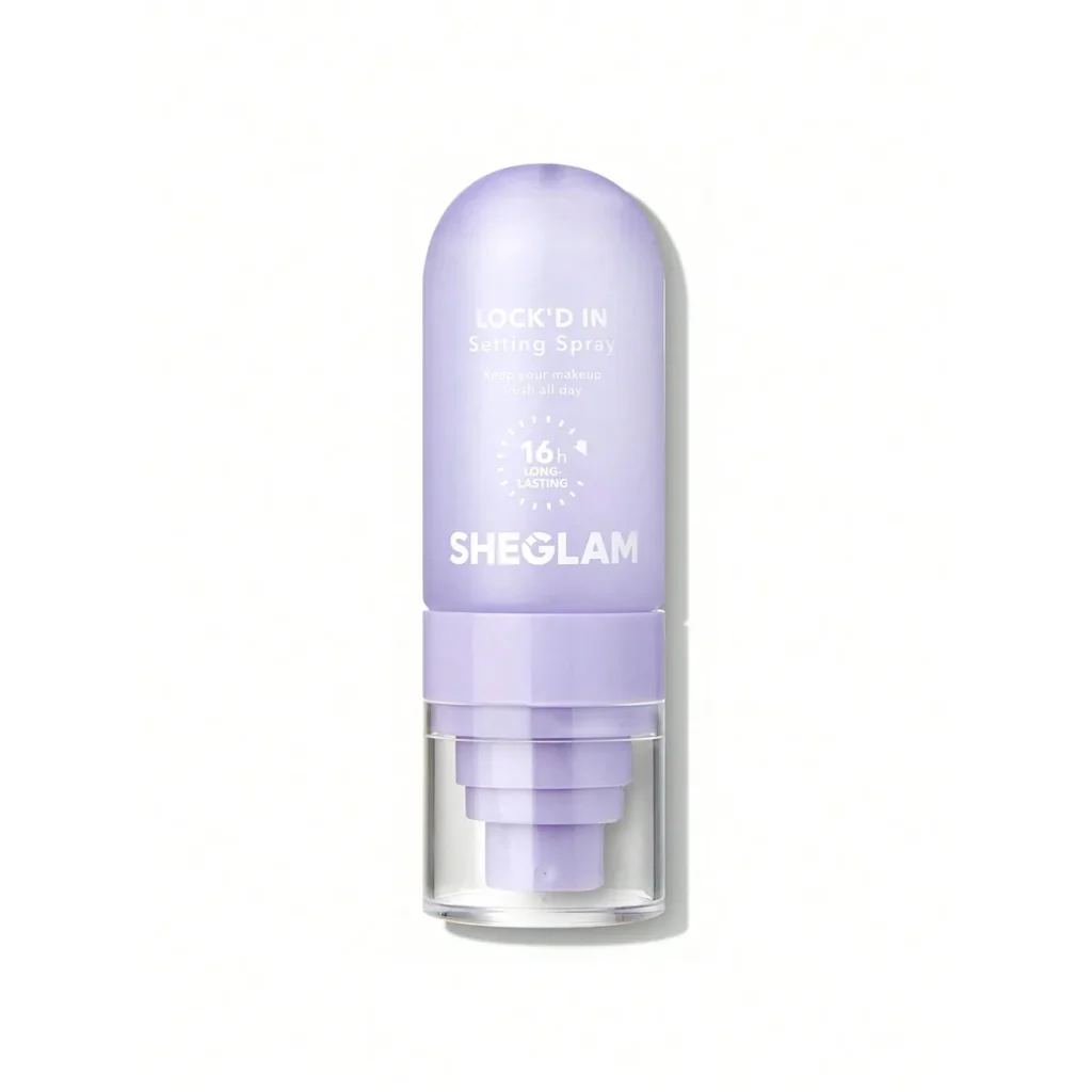 SHEGLAM Lock'd In Setting Spray 55ml lavender bottle packshot