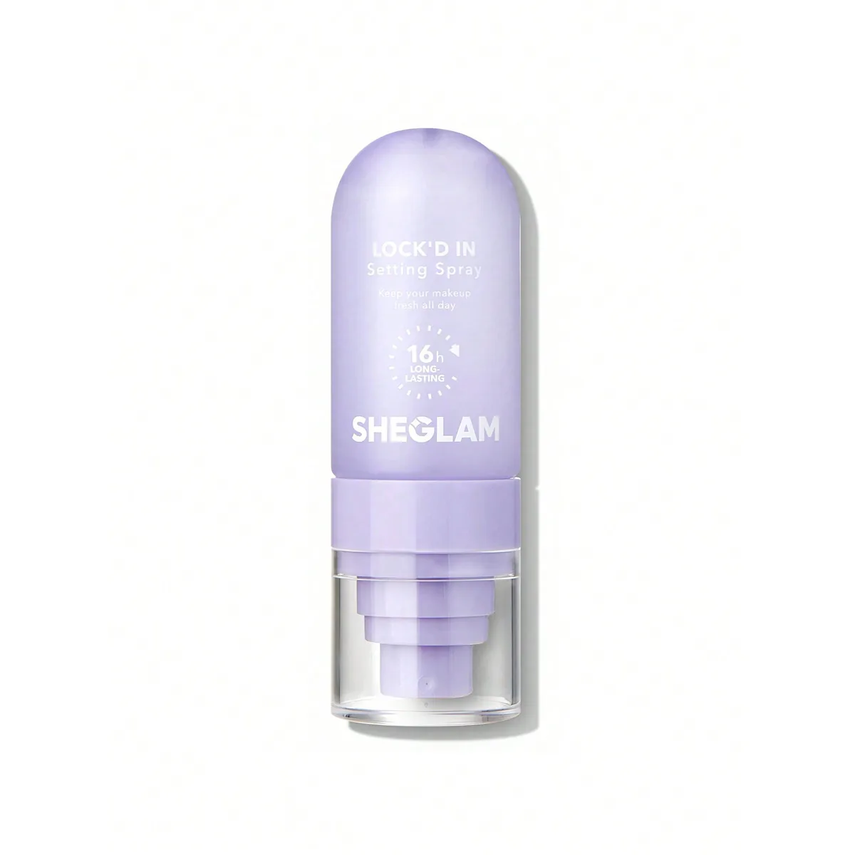 SHEGLAM Lock'd In Setting Spray 55ml lavender bottle packshot