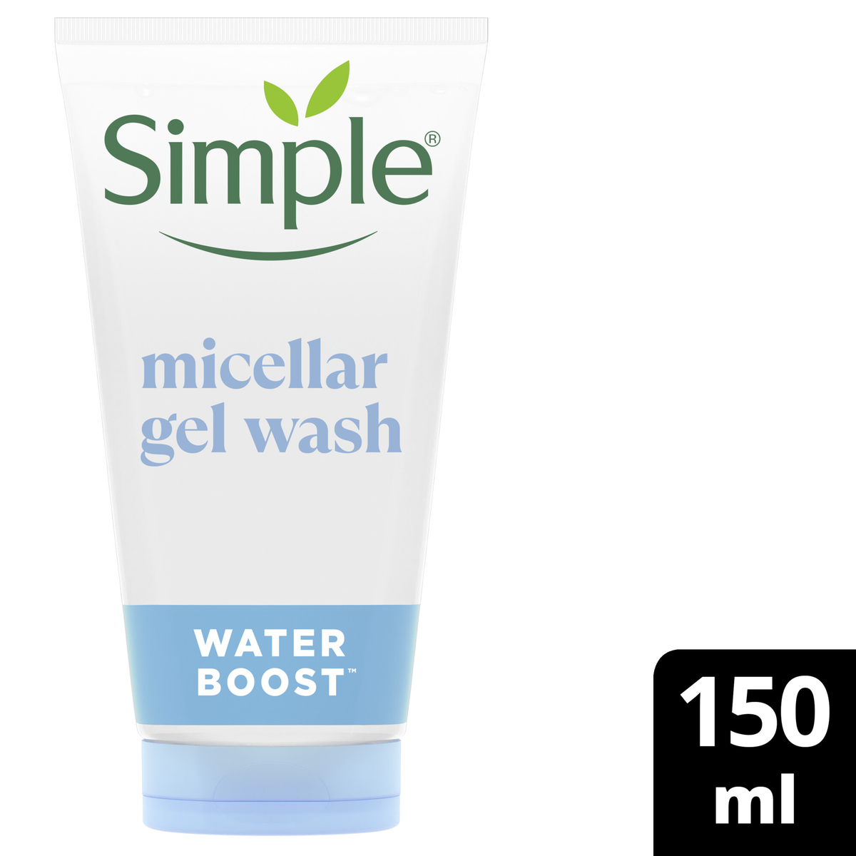 Simple Water Boost Micellar Gel Wash blue Water Boost tube for dry and sensitive skin