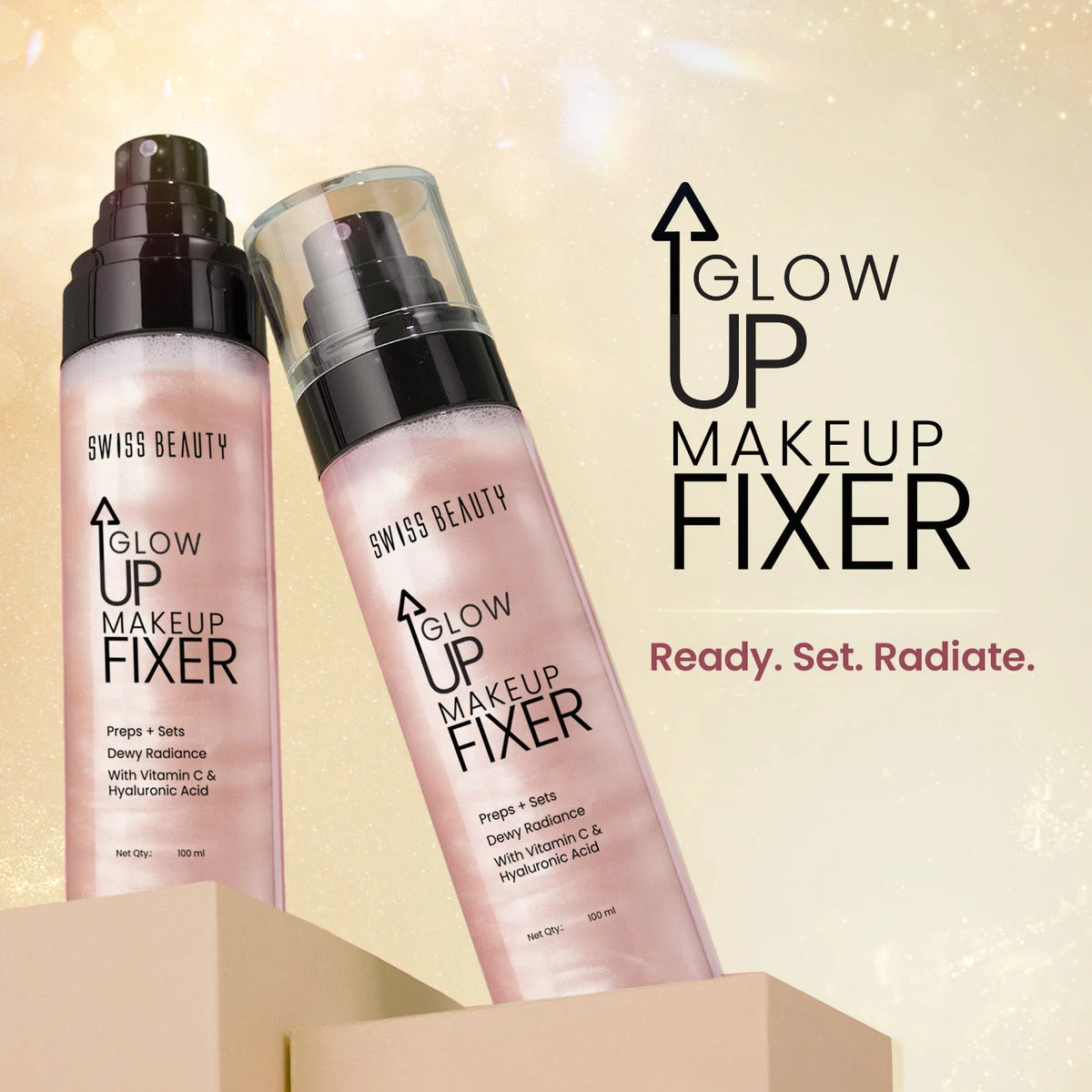 Swiss Beauty Glow Up Makeup Fixer bottles